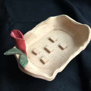 Soap Dish with Red Calla Lily embellishment